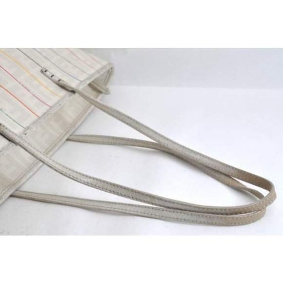 Fendi White Multicolor Zucca Print Coated Canvas XL Tote - Picture 4 of 10